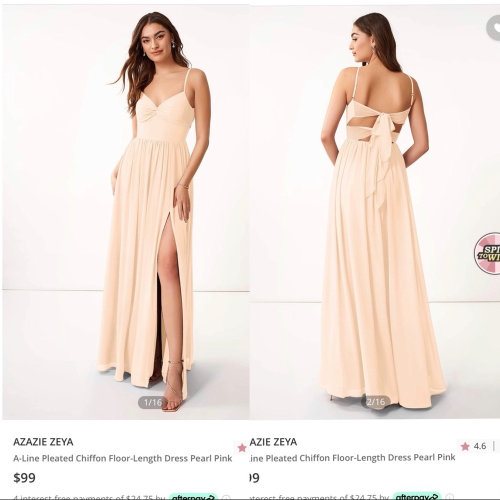 Azazie: Baby Pink Bridesmaid/Wedding Guest Dress